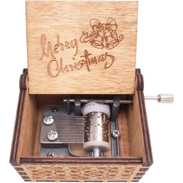 EJ.life Cadeau de Noël Boîte à Musique à Manivelle Boîte à Musique en
