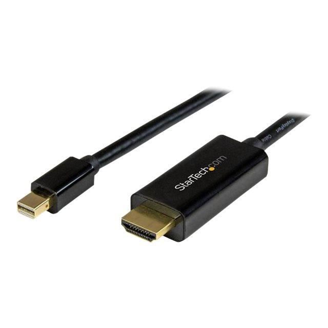 STARTECH.COM Câble adaptateur Mini DisplayPort vers HDMI - Convertisseur Mini DP vers HDMI - 4K 30 Hz - M/M - 5 m - Noir