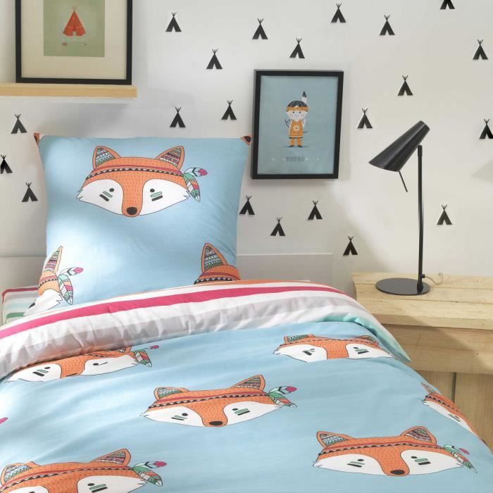 Parure De Lit Enfant Renard Foxy 140x0 Cdiscount Maison