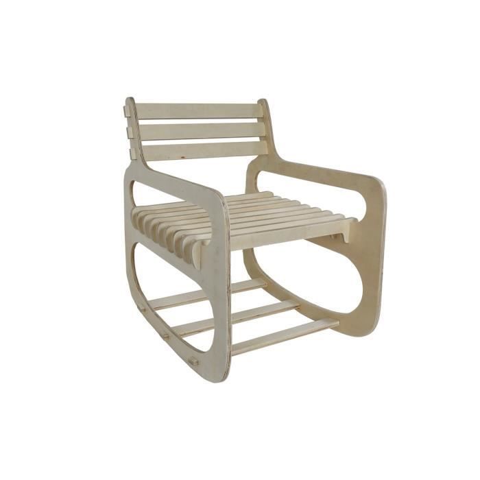 fauteuil à bascule today - simplicity beige - bois contreplaqué de peuplier - style japandi
