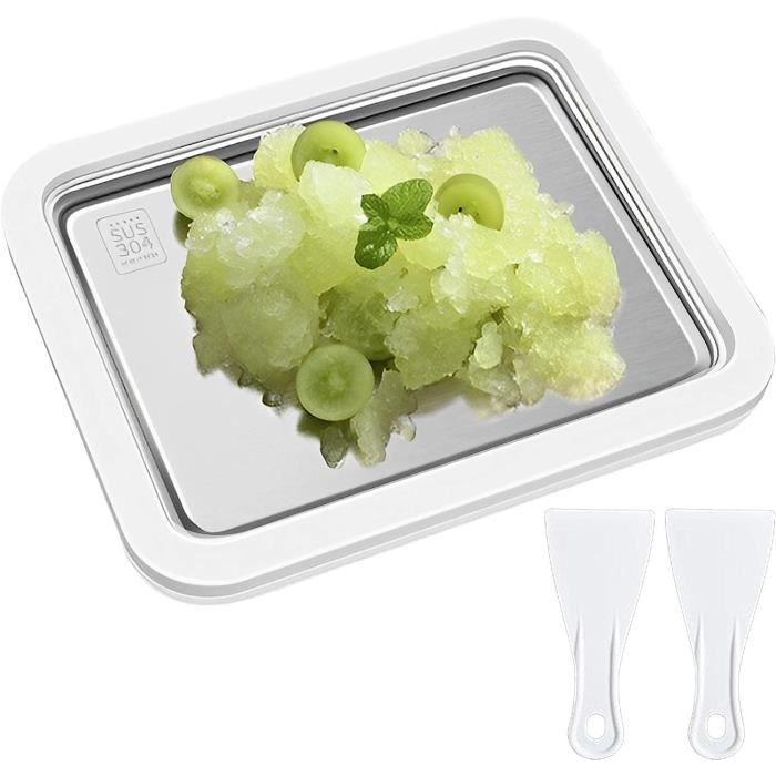 Casenly Plaque à Glace Roulée, Machine à Yaourt Glacée Avec 2 Spatules