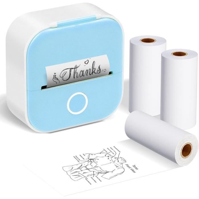 Mini Imprimante Bluetooth PM230 Avec 3 Rouleaux D'étiquettes | Impression Thermique | Appli Mobile | Cadeau école