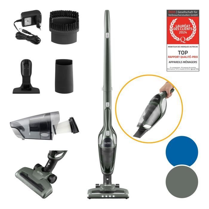 Aspirateur Balai et à Main - TZS FIRST AUSTRIA - 2en1 - Autonomie 60 min - Filtre HEPA - Sans fil