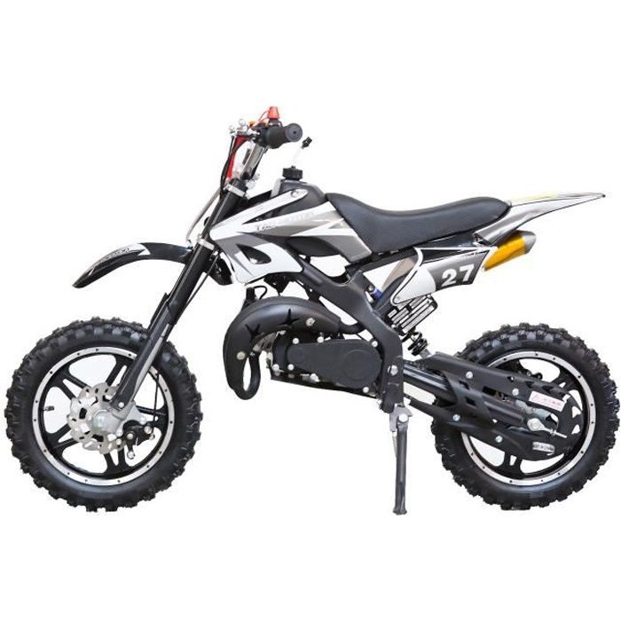 DIRT BIKE Mini moto 50 cc 2 Temps Enfant - Noire - Livrée Prête à