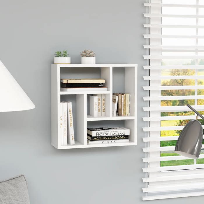 vidaXL Étagère murale Blanc 451x16x451 cm Bois d ingénierie 802948