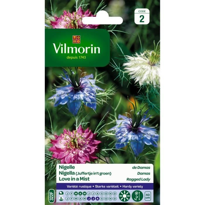 Graine de Nigelle de Damas - VILMORIN - Plante fleurie - Soleil - Printemps - Variété rustique
