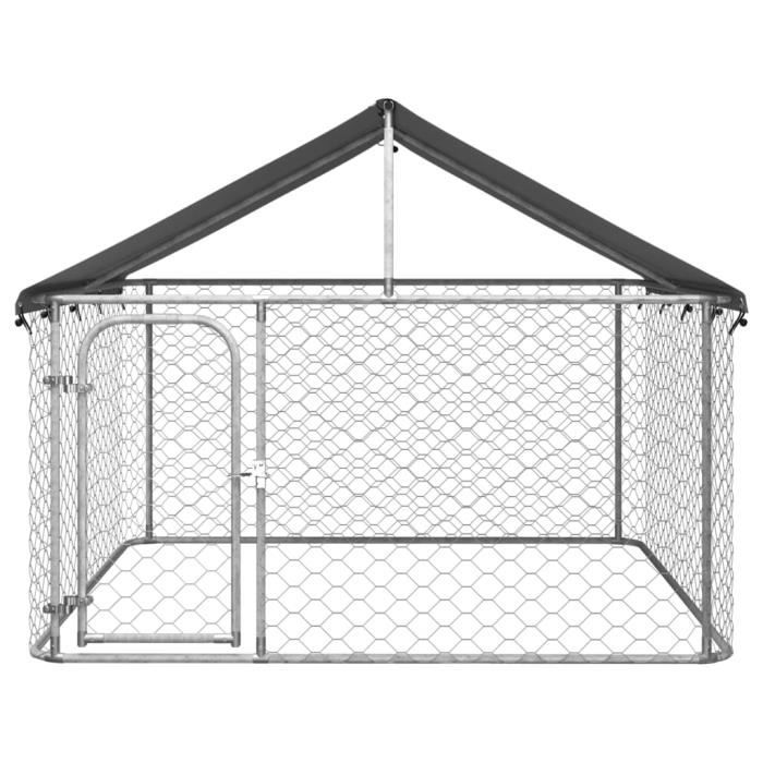 SWT171498 Chenil d'extérieur avec toit pour chiens 200x200x150 cm