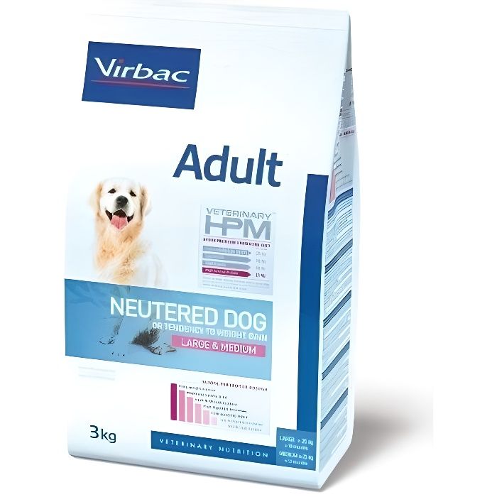 Croquettes pour Chien Adulte - Virbac - Neutered - Medium et Large - 7kg - Volaille