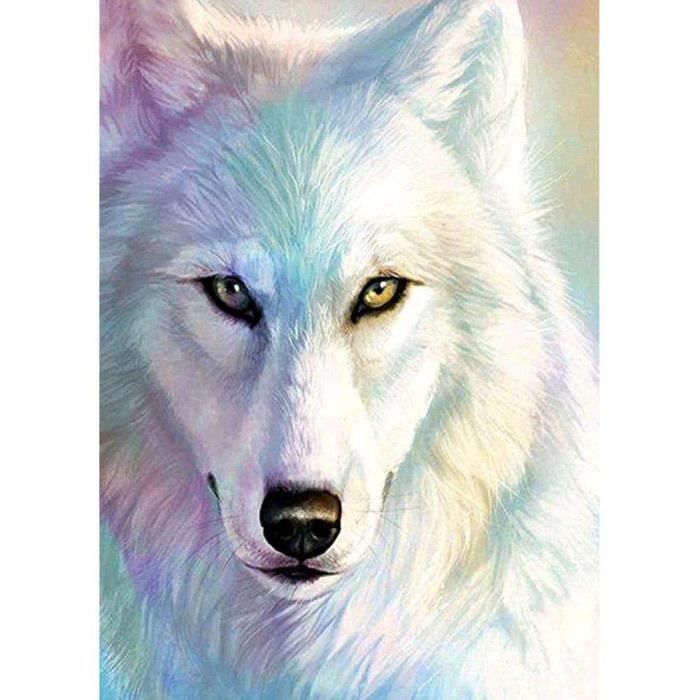 Loup Blanc 5d Diy Full Drill Diamond Painting Artisanat Peinture Diamant Kit Complet Point De Croix Broderie Artisanat 30 40 Cm Cdiscount Maison