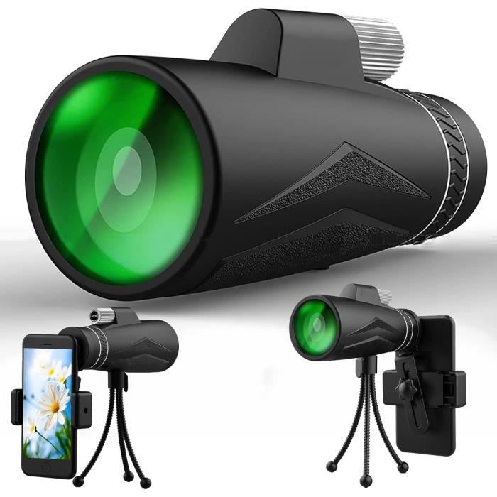 Monoculaire 12x50 Avec Trépied Et Support Smartphone - Pour Observation Oiseaux, Randonnée, Voyage
