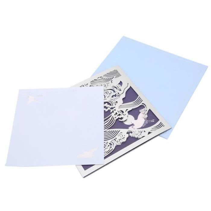 Qiilu carte de voeux avec enveloppe Carte de voeux creuse Pocketfold avec  enveloppe pour anniversaire nuptiale remise des diplômes