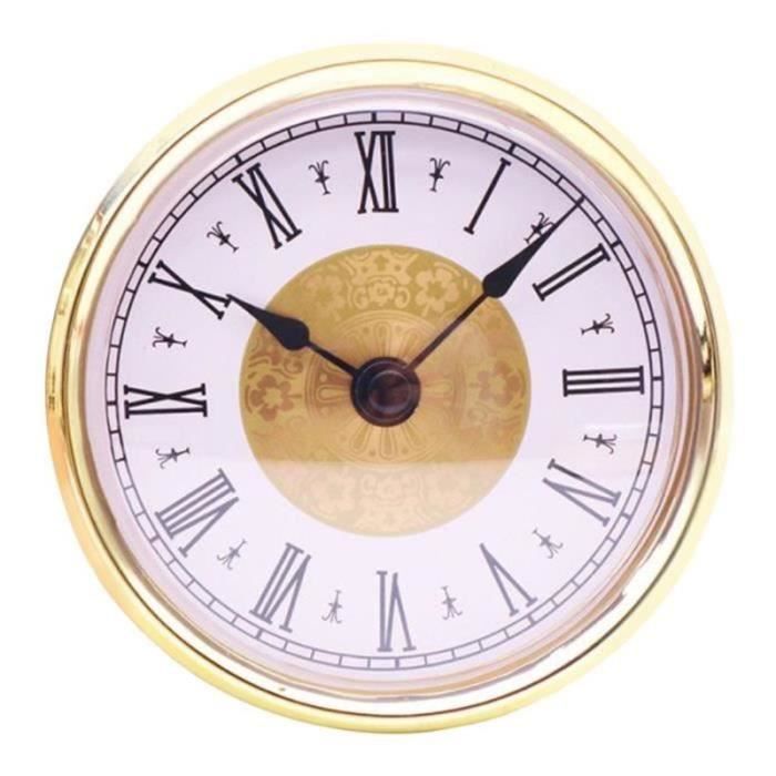 Insert D’horloge à Quartz 65 Mm Avec Chiffres Arabes – Cadran Doré, Remplacement Mécanisme, Pile AA Non Incluse