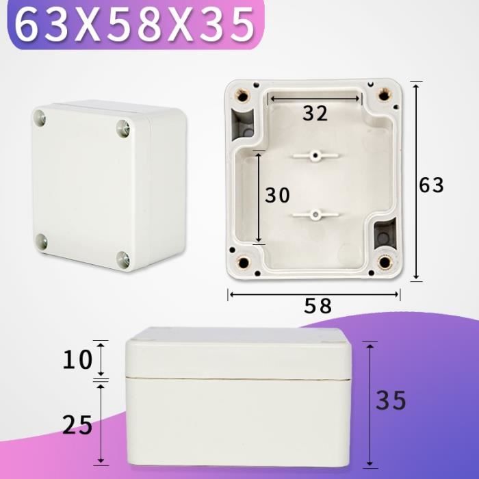 2X Plastic Boîte de Jonction Boîtier Électrique 152X120X42mm Gris Clair