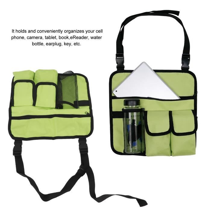 Sac De Rangement 5 Poches Pour Accoudoir De Canapé - Organisateur étanche, Polyester, Dimensions 90x33 Cm, Pour Télécommandes, Livres, Magazines