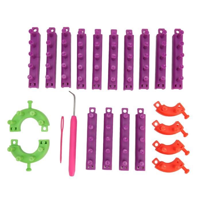 Kit Métier à Tisser Fleurs - Anneaux 14cm Et 11cm - Pour Débutants En Tricot Et Loisirs Créatifs