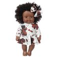 Hililand Poupée Reborn 12in noir bébé fille poupée afro cheveux réaliste fille africaine poupée cadeau de noël pour les-1