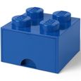 LEGO 40051731 Boîte bac Brique de rangement empilable Légo 4 plots 1 tiroir Plastique Bleu H18 x 25 x 25 cm-1