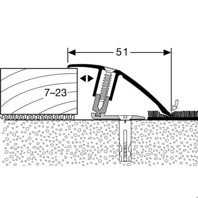 Profilé De Rattrapage Pour Parquet PROVISTON – L 22 Mm, Dénivelé 6,5-16 Mm, Alu