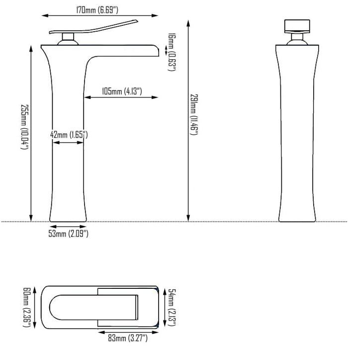 Robinet Cascade Beelee BL9009H Chromé en Laiton Mono Levier pour Lavabo ...