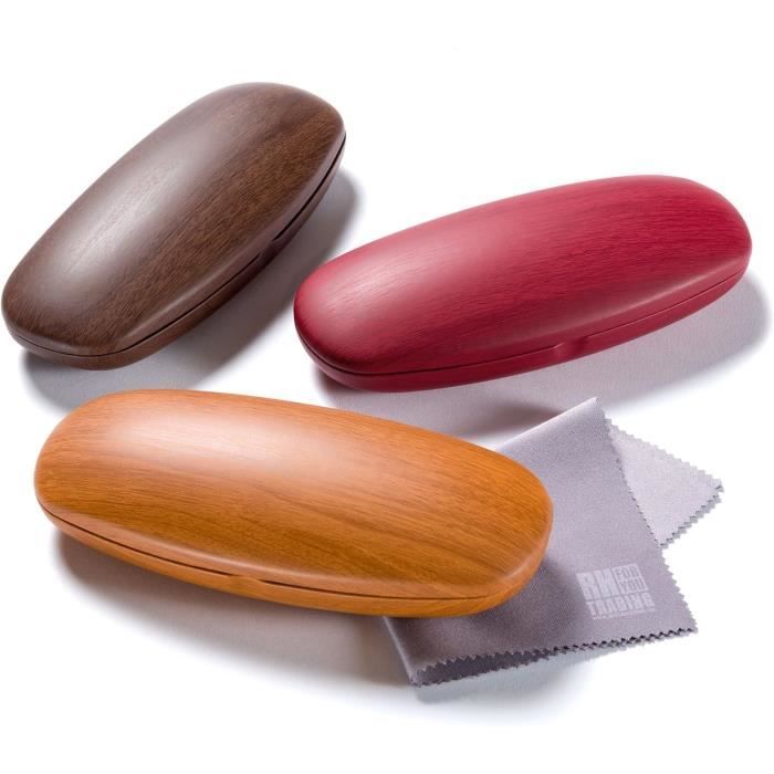 Lot De 4 étuis à Lunettes Rigides Portables Avec 4 Chiffons De