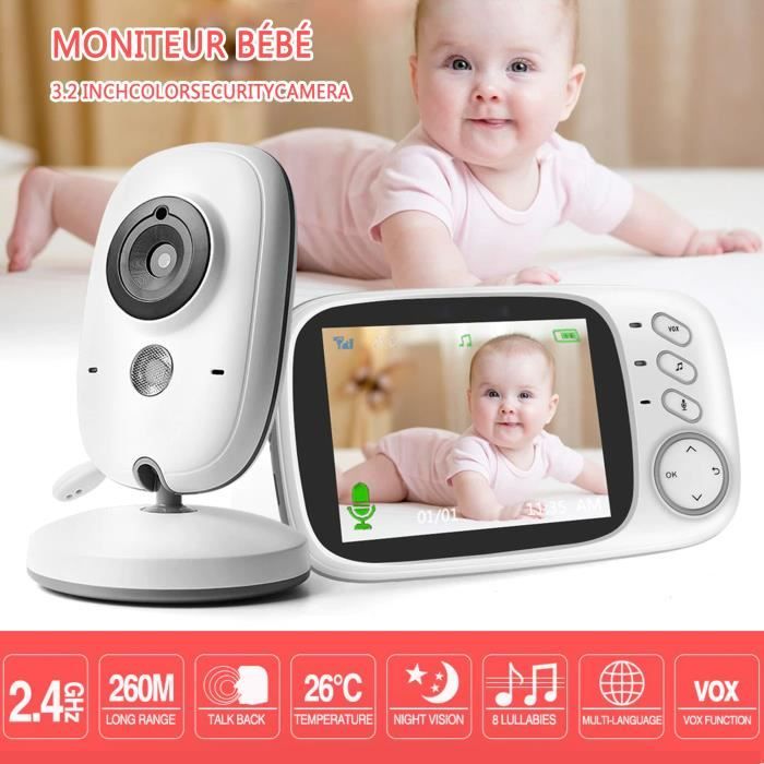Baby Monitor-Vidéo Sans Fil Multifonctions -Moniteur 3.2 LCD - Contrôle  température - Vision nocturne - Connexion jusqu'à 256 m - Cdiscount  Puériculture & Eveil bébé