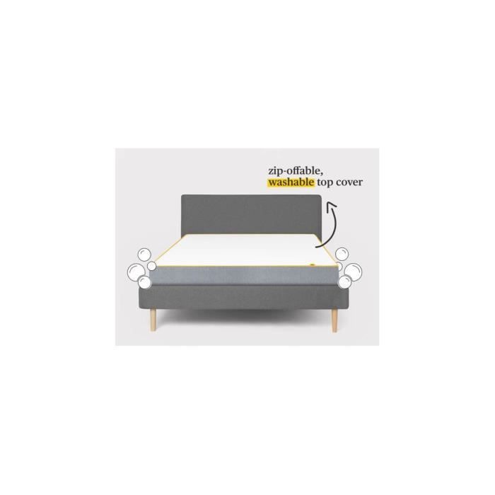 Matelas EVE SLEEP® ORIGINAL CLASSIC HYBRID 90x190cm Banc Et Gris