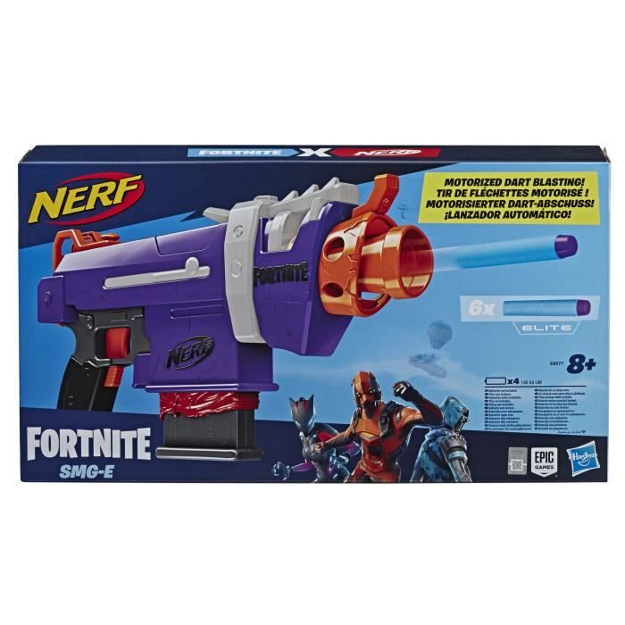 Nerf Fortnite SMG-E - NERF - Blaster motorisé avec chargeur 6 fléchettes -  Violet - Cdiscount Jeux - Jouets