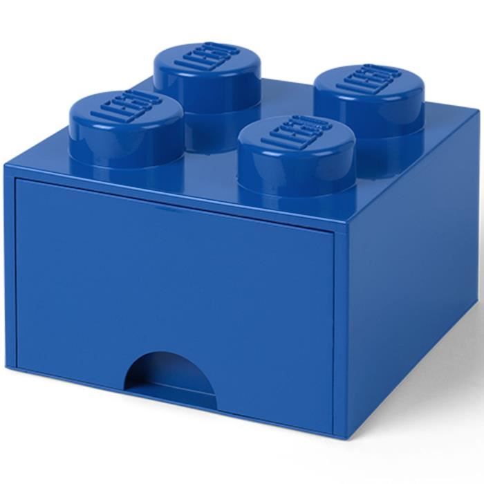 Boite de rangement LEGO tiroir empilable 4 tenons - Brique rouge