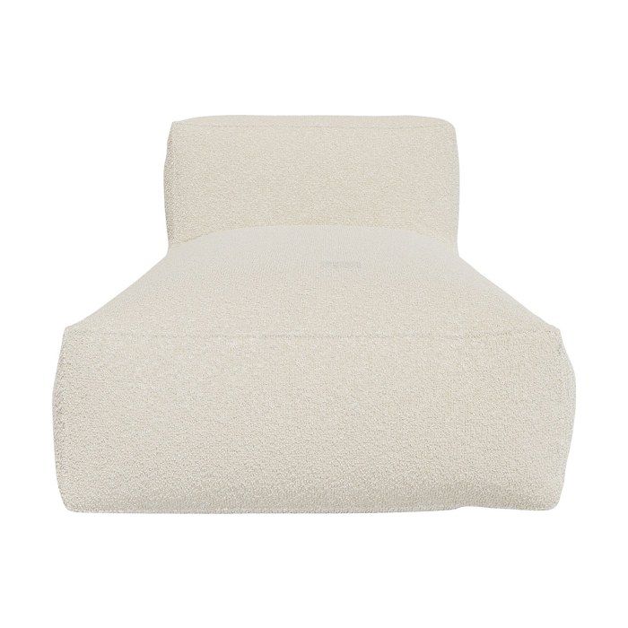 Méridienne en tissu bouclette blanc cassé NOUMARA - Cdiscount Maison