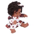 Hililand Poupée Reborn 12in noir bébé fille poupée afro cheveux réaliste fille africaine poupée cadeau de noël pour les-2