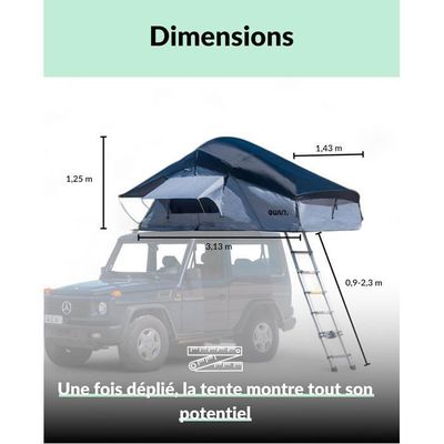 Tente De Toit OWEN® – Deux Tentes Vertes – Pour Voiture – Capacité 3 Personnes