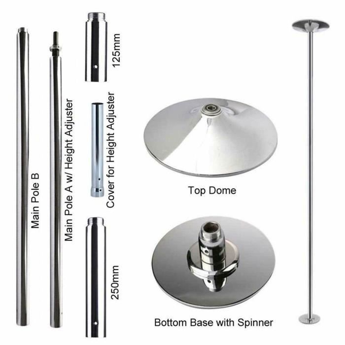 Bâton De Danse Spinning (pole Dance) Professionnel Portable - Diamètre 45mm