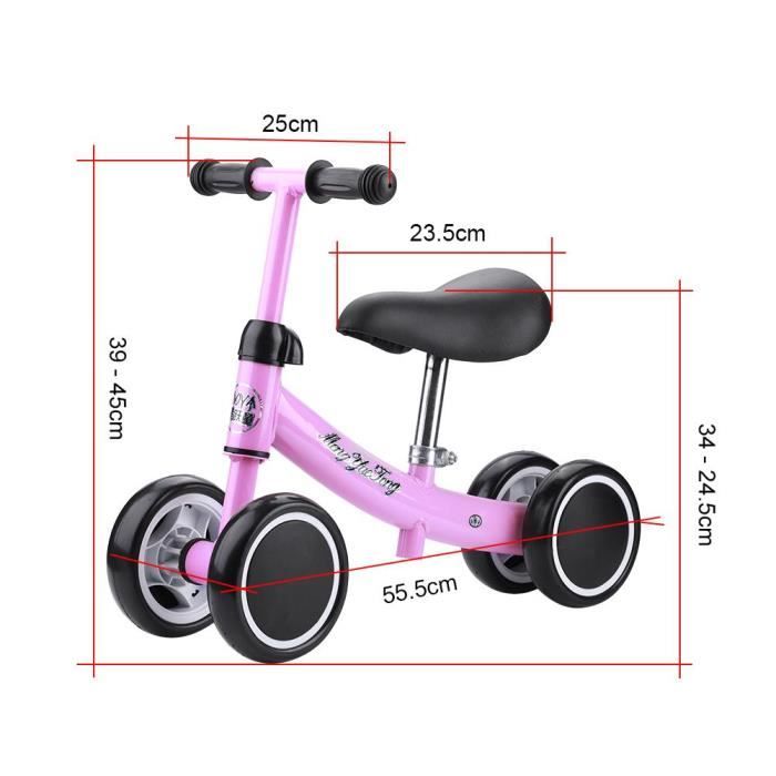 Petite Draisienne Vélo Porteur Mini d'enfant Équilibre Entraînement Pour 1-2  Ans Bébé sans Pédale (ROSE) - Cdiscount Jeux - Jouets