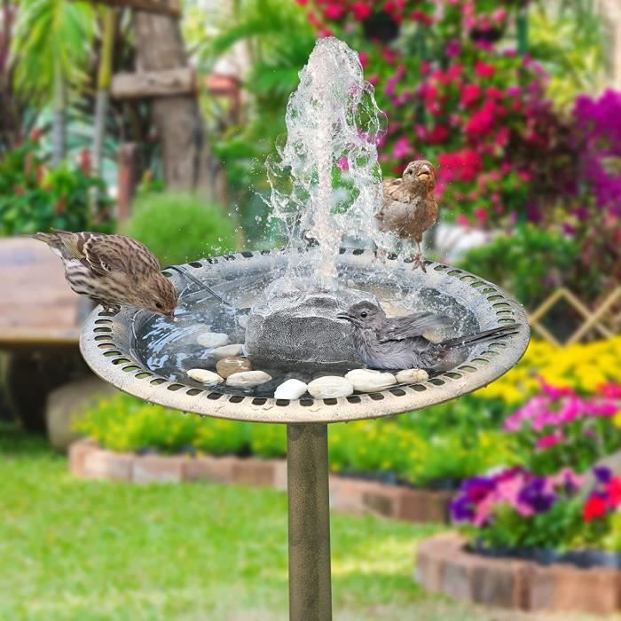 Mini fontaine de bain d'oiseau en plein air, ornements de fontaine en  pierre de résine de jardin - Cdiscount Jardin