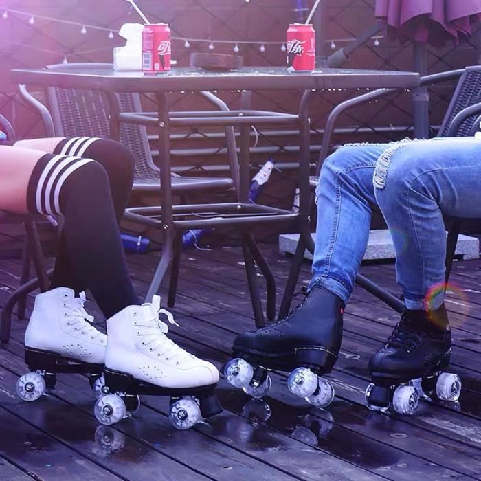 Patins à roulettes à double ligne, chaussures de patinage pour femmes