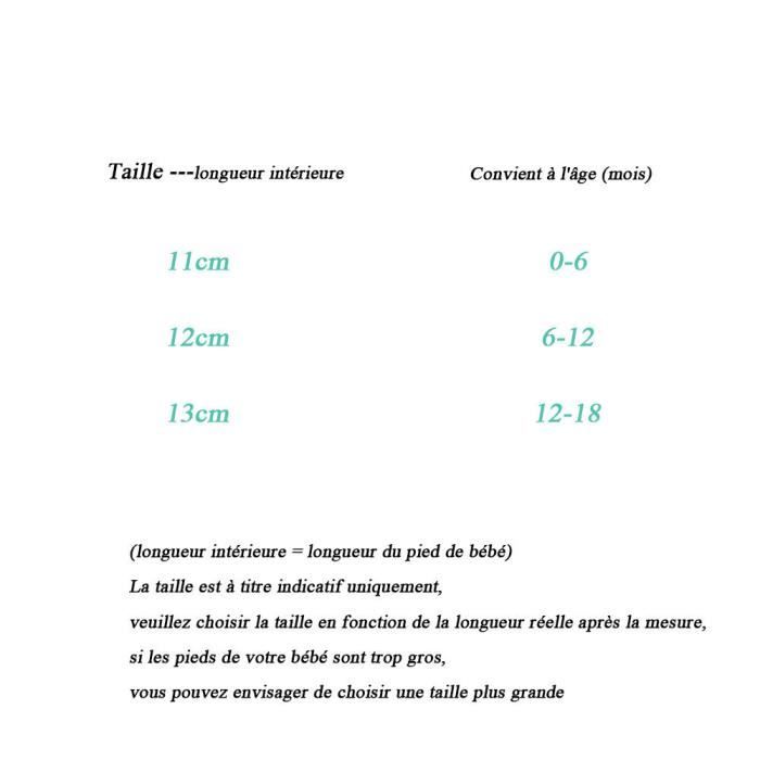 Pied Guide Taille Chaussure Vertbaudet Chaussons Bébé Taille