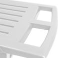 Chaise longue Zircone pliable blanc plastique PVC dossier réglable 5 positions 2 roues bain de soleil jardin terrasse extérieur-3