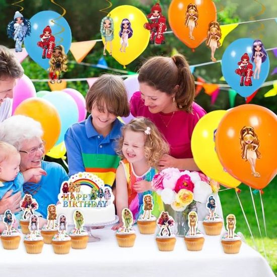 Simmpu 38PCS Rainbow Doll Déco, Rainbow High Fête d'anniversaire Ballons  Rainbow Doll Bannières Party Fournitures Ballons Décorations pour Enfants  Anniversaire Décoration de Fete : : Cuisine et Maison