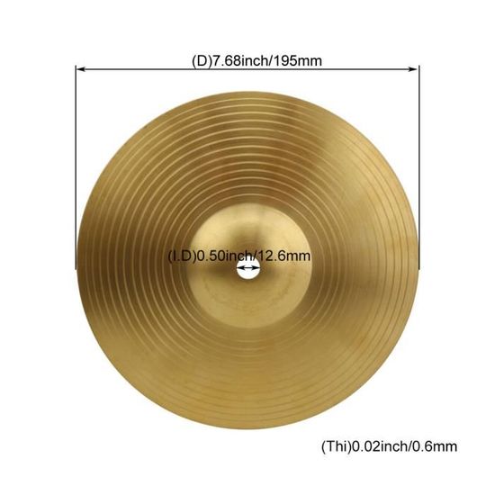 Cymbales En Laiton HEBEOT - 20.3cm à 40.6cm | Son Mélodieux, Lustre Métallique - Pour Débutants Et Pros