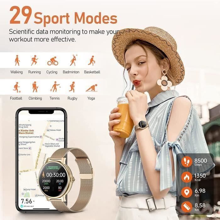 Montre Connectée Homme Sport Appel Bluetooth Dictaphone IPS Écran 1,96  Rectangulaire 600mAh Stockage Musique Compatible Oreillette - Cdiscount  Téléphonie