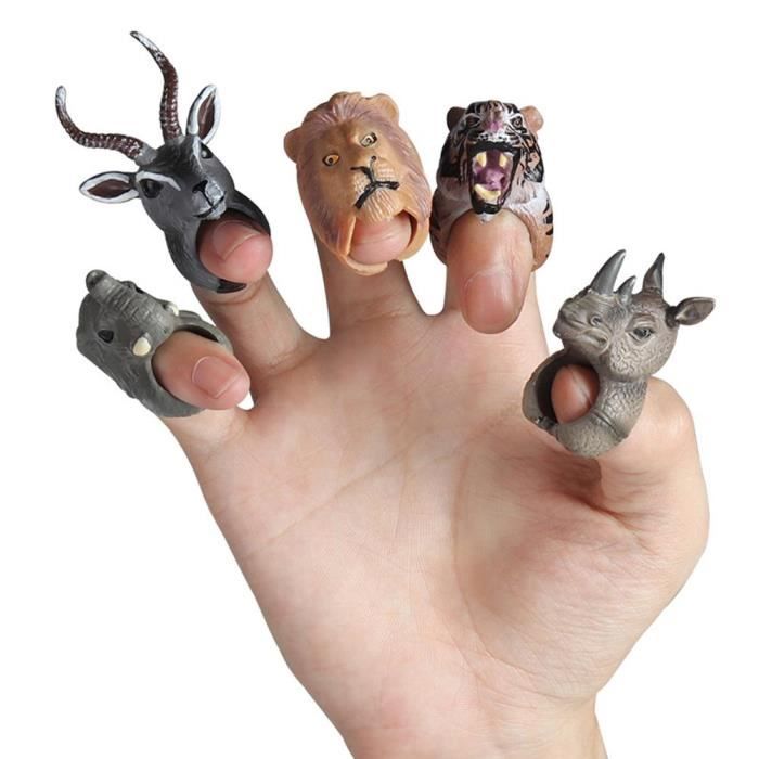 8pcs marionnettes à doigt en peluche histoire les 3 petits cochons