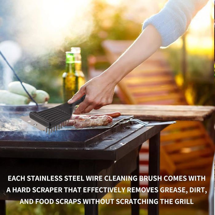 Brosse Pour Grille De Barbecue Avec Grattoir GOOD GRIPS 51 Cm, Gris, Acier Inoxydable, OXO 🔵 47