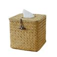 Housse De Boîte à Mouchoirs En Rotin Carrée - Fait Main, Design Naturel, Pour Salon, Salle De Bain Housse Boîte à Mouchoirs