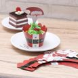 48 pièces Noël Santa Clause Design Cupcake Insert Cards Cartes figurine decor de gateau articles - decoration de fete-0
