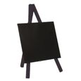 Securit® Mini tripod ardoise de table- Bois avec finition noir laqué - 24x15cm-0