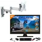 Pack ANTARION TV LED 18.5" 47cm Téléviseur HD 12V + Support TV Double bras