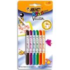 BIC Kids Mini Velleda Feutres Effaçables à Sec Pointe Conique Fine - Couleurs Assorties, Blister de 6