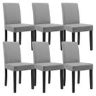 Lot de 6 chaises de salle à manger Hamburg similicuir gris clair EN.CASA