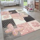 Paco Home Tapis Chambre Enfant Couleurs Pastel Papillon Motif Carreaux Pois Fleurs Coloré Multicolore 140x200 cm