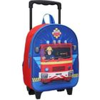 Sac à dos à roulettes Sam le Pompier - FIREMAN SAM - On Duty - Rouge - Maternelle - 31 x 25 x 12 cm
